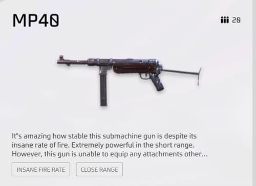 MP40 weapon silhouette