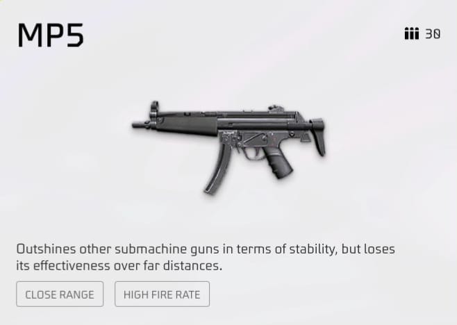 MP5 weapon silhouette