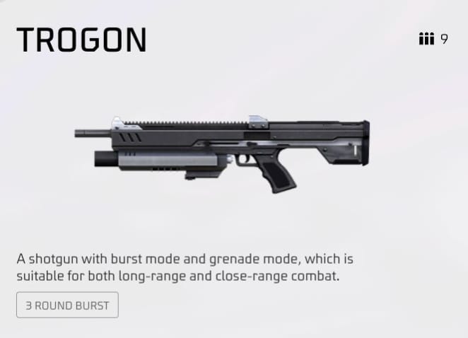 Trogon weapon silhouette