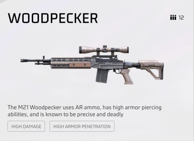 Woodpecker weapon silhouette